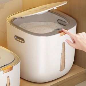 Food Grade Plastic Rice Storage Box Moisture Proof Pest Control Large Capacity Kitchen Storage Container for Rice And Flour
