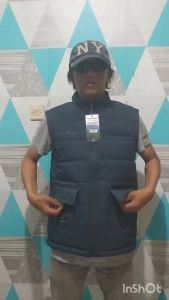 KICSOOGAR Vest Pria Model Terbaru-Rompi Gelembung dengan Detail Saku Praktis