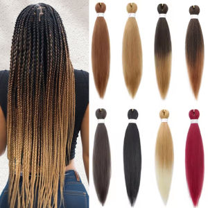 Womens straight Yaki style simple braided hair accessory 20 inch synthetic pre stretched braided gradient wig hair accessory