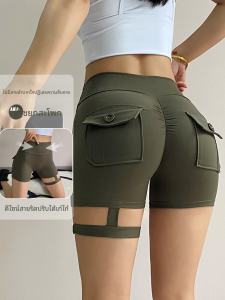 Quần Short Thể Thao Yoga Bó Sát Gợi Cảm Có Vòng Đeo Chân Quần Chạy Bộ Marathon Quần Thể Thao Nữ Mùa Xuân 2024 Quần Bó