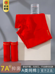 Boys Cotton Underwear Red Color Lucky Year Boxer Briefs mid Waist Comfortable Breathable Boys Briefs Youthful Simple Style