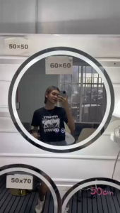 Zivon Round LED Bathroom Mirror 40/50/60CM 3 Color Light Touch Control Anti-Fog Waterproof Wall Mount Explosion Proof Vanity Mirror Manila Local Stock COD Available Ship All Over Philippines