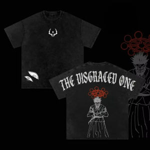 Bandai | Sukuna The Disgraced One T-Shirt Jujutsu Kaisen Mahoraga Wheel Tee Vintage Washed Oversized Anime Streetwear Retro Men Clothing