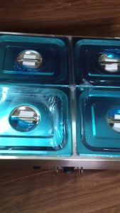 Bếp cách thủy giữ ấm thức ăn 4 ngăn Bain Marie BM-4T khay chứa GN 1/2 x 100mm x4 tiêu chuẩncông suất 1.5kW