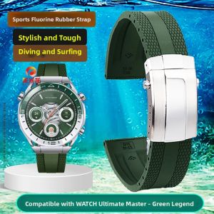 Huawei Ultimate Master Green Wilderness Legend Watchband Replacement Rubber Sports Diving Watch Strap for Men Foldable Buckle
