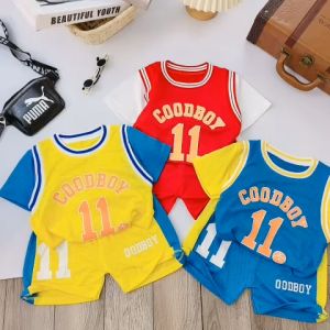 Bộ Quần áo bóng rổ trẻ em size nhỡ 20-30kg - Cotton 100% - Vải mè thoáng khí co giãn 4 chiều thấm hút mồ hôi cực tốt