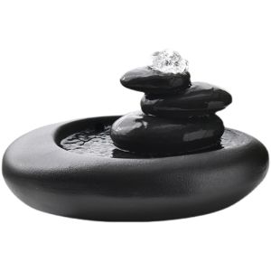 Modern Minimalist Ceramic Fountain Decorative Ornaments Home Living Room Tea Room Book Desk Surface Decoration Wealth Attracting Water Flow Ball