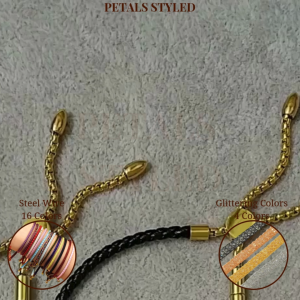【PETALS_STYLED】 Steel Wire Glittering Stainless Steel Adjustable Strap Charm Bracelet 不锈钢钢丝绳网水钻手绳