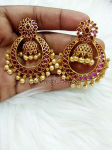 HC Designer Kemp Chandbali Earrings