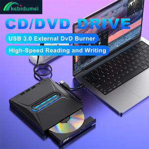 Kebidumei | Kebidumei External CD DVD Drive Ultra Slim CD DVD Burner with 3 USB Ports and SD Card Slots Optical Disk Drive for Laptop Mac PC