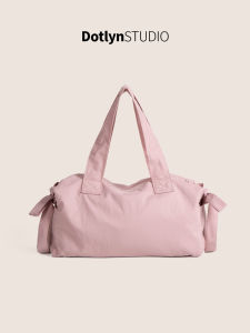 Dotlyn Korean Style Large Capacity Nylon Handbag Tote Bag for Business Travel Check-In Casual Double Zipper Soft Handle