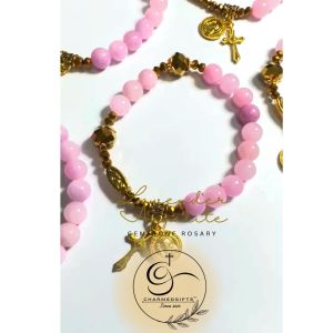 [Mycharmedgifts] Lavender Angelite Semi Precious Gemstone Rosary Bracelet