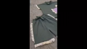 Setelan anak-anak perempuan celana pendek model renda bahan snowit usia 1 sampai 10 tahun