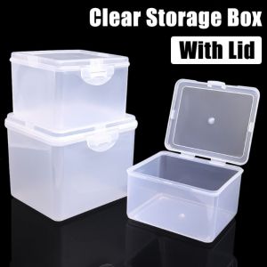 LAZALAI 1Pcs with Lid Storage Box Multi-purpose Rectangular Shape Storage Case Small Plastic Small Thing Container