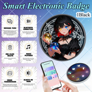 New Smart Electronic Badge Touchscreen Digital Photo Display Brooch Electronic Badge for Backpacks Christmas Boys Girls Gift M3