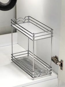 Kitchen Sink Storage Rack Drawer Style Vegetable Washing Basin underneath ness Film Pot Pull out Storage Shelf Stainless Steel