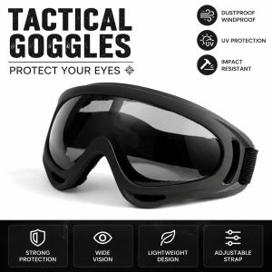 Outdoor Tactical Goggles Dustproof Splashproof Protective Glasses Windproof Eyewear for Motorcycle Ski Hiking Cycling Sports