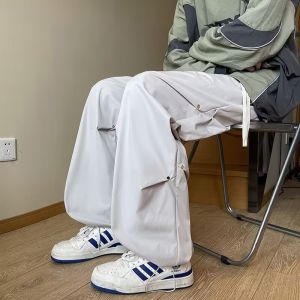 กางเกงขายาวทรงหลวมสำหรับผู้ชาย ทรงตรง ดีไซน์รูปตะขอ กางเกงขายาวลำลอง ทรงหลวม ทรงลำลอง ทรงลำลอง ทรงลำลอง