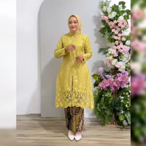 Setelan Kebaya Tunik Busuy Bahan Tulle Payet Jahit Tangan/Sek kebaya Tunik Wanita Dewasa Modern Dan Elegan