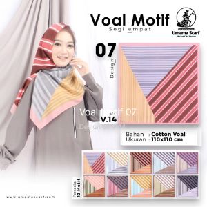 HIJAB SEGI EMPAT UMAMA VOAL MOTIF 07 / UMAMA SCRAF JILBAB SEGIEMPAT MODEL VOAL MOTIF 07 V.14 / UMAMA SQUARE HIJAB WANITA BAHAN COTTON VOAL UKURAN 110 X 110 CM