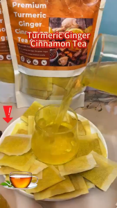 Premium Turmeric Ginger Cinnamon Tea Bags – Improve Digestion Support Brain Weight Skin and Sleep