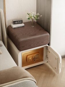 ZHUSHANXIA | Lockable Nightstand With Safe Integrated Small Nightstand