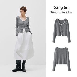 Semir | Áo Thun Dài Tay Mùa Xuân Có Dây Kéo Giả Lớp