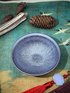 Silver Glaze Armor Chawan Tea Cup Gongfu Master Cup Ceramic Tea Cup Zen Bowl Home Use Single Cup Ancient Chinese Style