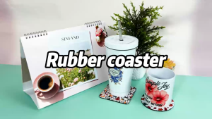 Personalized Sublimation Coated Round/Square Rubber Coaster Sublimation Consumables