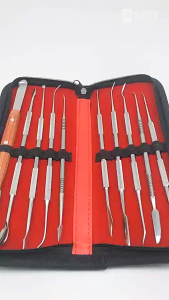 Wax Carving Knife Wooden Handle Dental Restoration Wax Model Tool 10-Piece