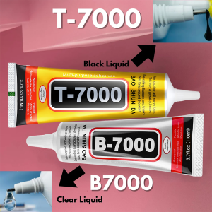 B-7000 （clear）/T7000 (black) Contact Phone Repair Adhesive Universal Glass Plastic DIY Glue with Precision Applicator Glue Contact  Tablet Repair Adhesive 15/25/50/110MLInclude siringa di precisione.