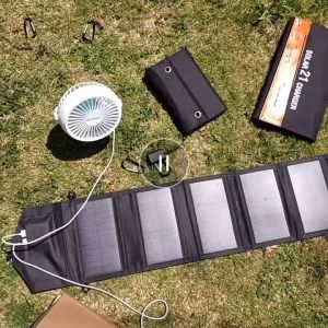 Portable Solar Panel Charger With Adapter Cable Integrated Solar Panel Usb Charger Heavy Duty Solar Generator 18W 21W Solar Panel Only Folding Waterproof Outdoor Compatible with Portable Generator Smartphones Tablets and More