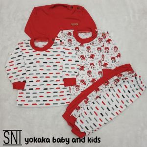 PAKET MURAH 3 STEL/SETELAN PIAMA BAYI PANJANG 3 SET UNTUK USIA 3-12 BULAN