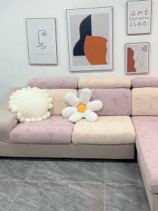 【Fast Shipping + High Quality 】1/2/3/4 seat lambswool sofa seat cover plain elastic sofa cushion cover room decoration