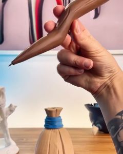 SLYCELAB Broom Pen with Pen Holder 3D Printed Cute Functional Desk Decor