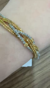 Poh Heng Jewellery 22K Radiant Bangle in Yellow White Gold[Price By Weight]