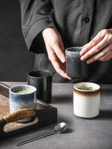 ชุดถ้วยชาเซรามิกสไตล์ญี่ปุ่นโบราณ ชุดน้ำส้มสายชูสำหรับใช้ในโรงแรมและร้านอาหาร ถ้วยมังสวิรัติทำมือ