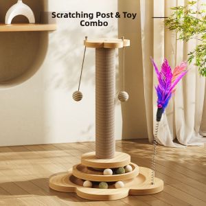 XIANGZONGBING | Durable Cat Scratching Post with Jute Material for Cat Toys and Entertainment