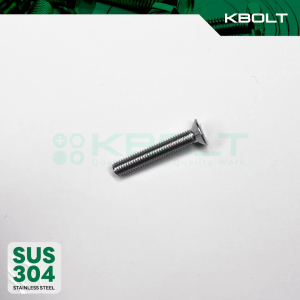 น็อต-สกรู หัวเตเปอร์ รูขันแฉก F+ เกลียวมิล-หยาบ สเตนเลส304 M1-M1.6 Flat Head Machine Screw SUS304