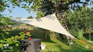 MEET COZY ผ้าบังแดด HDPE/160GSM สามเหลี่ยม ผ้าใบกลางแจ้ง ร่มใหญ่ๆ ผ้าใบบังแดด# 1 FB-K