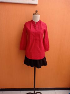 atasan wanita merah garis THE EXECUTIVE cewek S M lengan panjang kerja kuliah