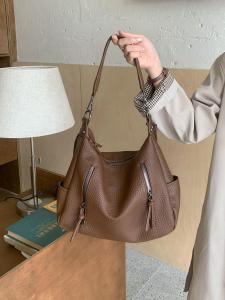 2025 New Fashion Retro Tote Bag Underarm Bag Large Capacity Handheld Crossbody Commuter Bag Women Soft PU Leather Shoulder Bag