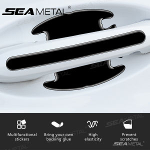 ชามที่จับประตูรถแผ่นกันรอยขีดข่วนสำหรับป้องกันรอยขีดข่วนสติกเกอร์รถป้องกันการชน4/8ชิ้น