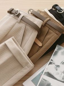 กางเกงขายาวทรงหลวมเอวสูง กางเกงขายาวทรงหลวมสำหรับผู้หญิง กางเกงขายาวทรงหลวมแบบลำลอง ฤดูใบไม้ร่วง/ฤดูหนาว