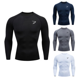 Men Running T-shirt Compression Sport Long Sleeves Tops Gym Tees Fitness Sweatshirt Male Jogging Tracksuit Homme Athletic Shirt