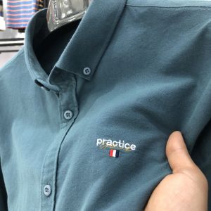 100% Pure Cotton Long Sleeve Casual Oxford Cloth Embroidered Shirt Mens Fashion City Autumn Top No Ironing Required