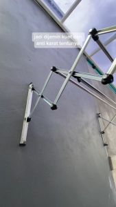 PELBOK JEMURAN BAJU PAKAIAN DINDING LIPAT STAINLESS STEEL RAK JEMURAN 3/5/7 GALANG 200CM