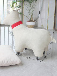 Modern Minimalist Animal Shaped Rotatable Wooden Sheep Chair with Cloth Finishing by Yagman Craft Artistic Style Furniture