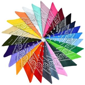 Fashion Hip Hop Classic Paisley Bandana Square Scarf 55cm*55cm Black Red Headband Printed for Women and Men Bandana Panyo 100% Cotton