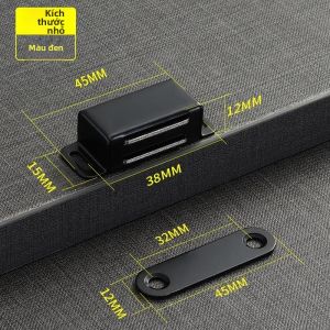 Nam Châm Hút Cửa Bằng Thép Không Gỉ Bền Bỉ Cho Tủ Quần Áo Tủ Giày - Đen/Bạc